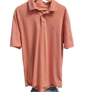 Vineyard Vines Red and White Striped Polo Shirt